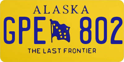 AK license plate GPE802