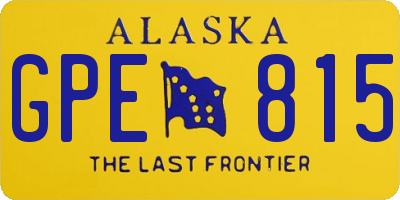 AK license plate GPE815