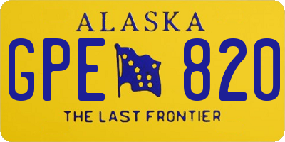 AK license plate GPE820