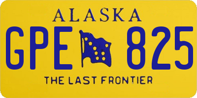 AK license plate GPE825