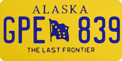 AK license plate GPE839