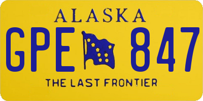 AK license plate GPE847