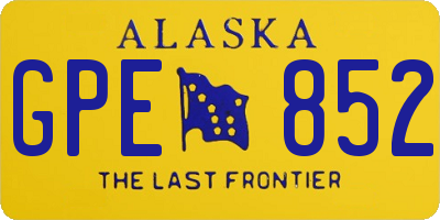 AK license plate GPE852