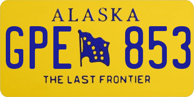 AK license plate GPE853
