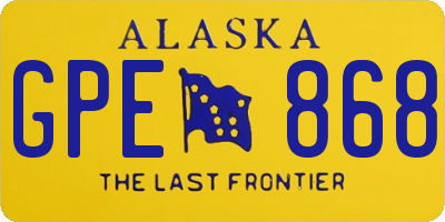 AK license plate GPE868