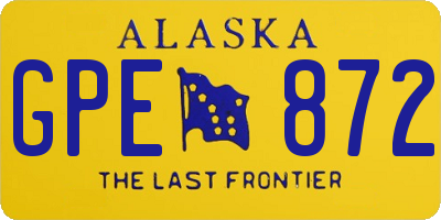 AK license plate GPE872