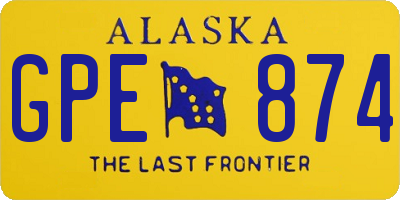 AK license plate GPE874
