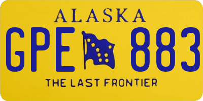 AK license plate GPE883