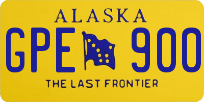 AK license plate GPE900