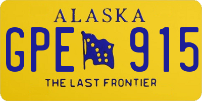 AK license plate GPE915