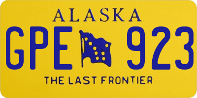AK license plate GPE923
