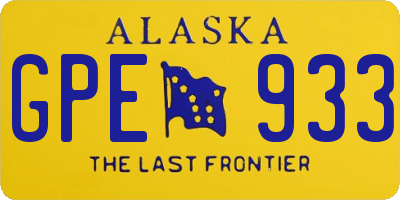AK license plate GPE933
