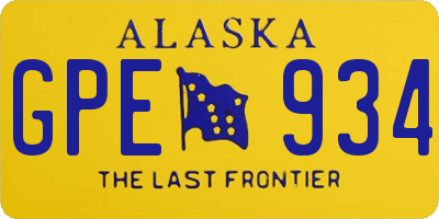 AK license plate GPE934