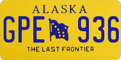 AK license plate GPE936