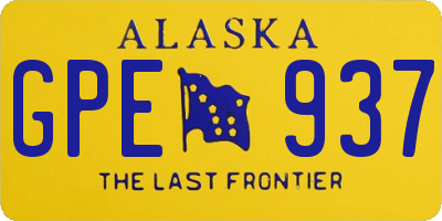 AK license plate GPE937