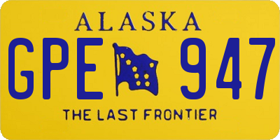 AK license plate GPE947