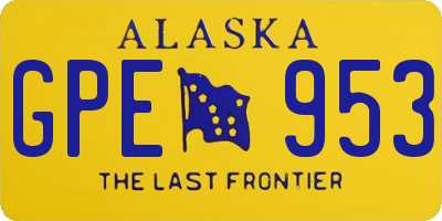 AK license plate GPE953