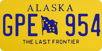 AK license plate GPE954