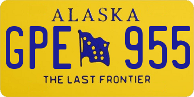 AK license plate GPE955