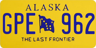 AK license plate GPE962