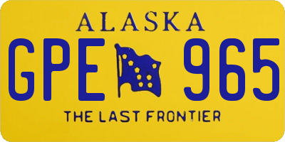 AK license plate GPE965