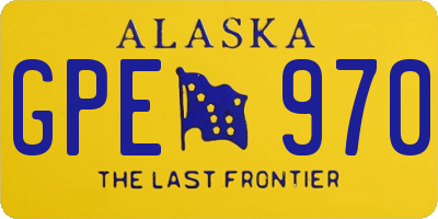AK license plate GPE970