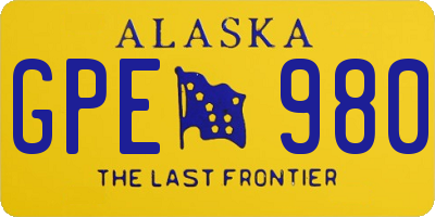 AK license plate GPE980