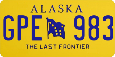 AK license plate GPE983