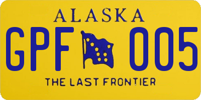 AK license plate GPF005