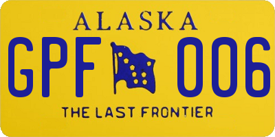 AK license plate GPF006