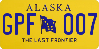 AK license plate GPF007