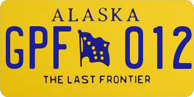 AK license plate GPF012