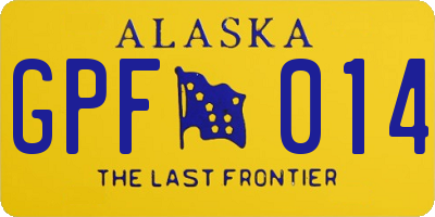 AK license plate GPF014