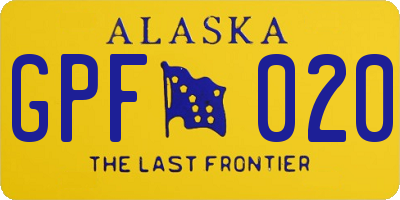 AK license plate GPF020