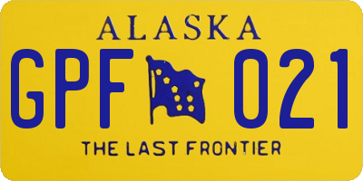AK license plate GPF021