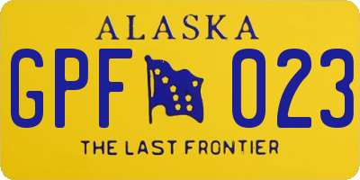 AK license plate GPF023