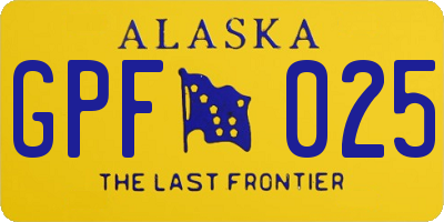 AK license plate GPF025