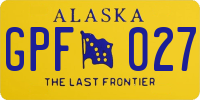 AK license plate GPF027