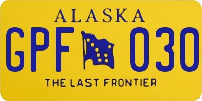 AK license plate GPF030