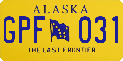 AK license plate GPF031