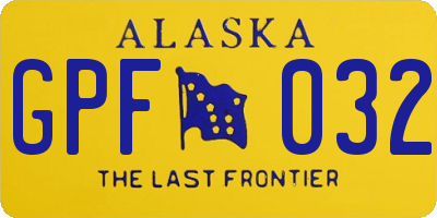 AK license plate GPF032