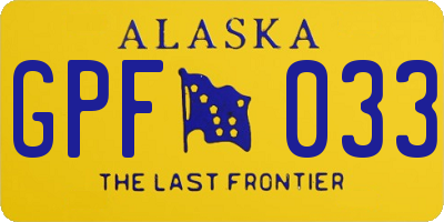 AK license plate GPF033