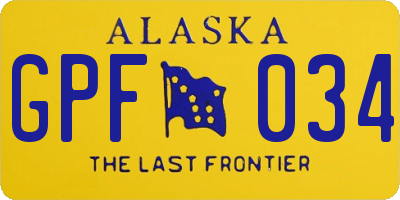 AK license plate GPF034