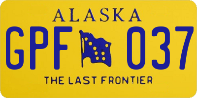 AK license plate GPF037