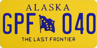 AK license plate GPF040