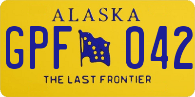 AK license plate GPF042
