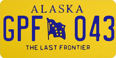 AK license plate GPF043