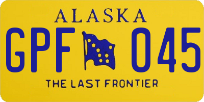 AK license plate GPF045