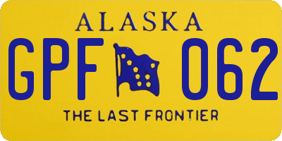 AK license plate GPF062