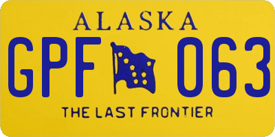 AK license plate GPF063